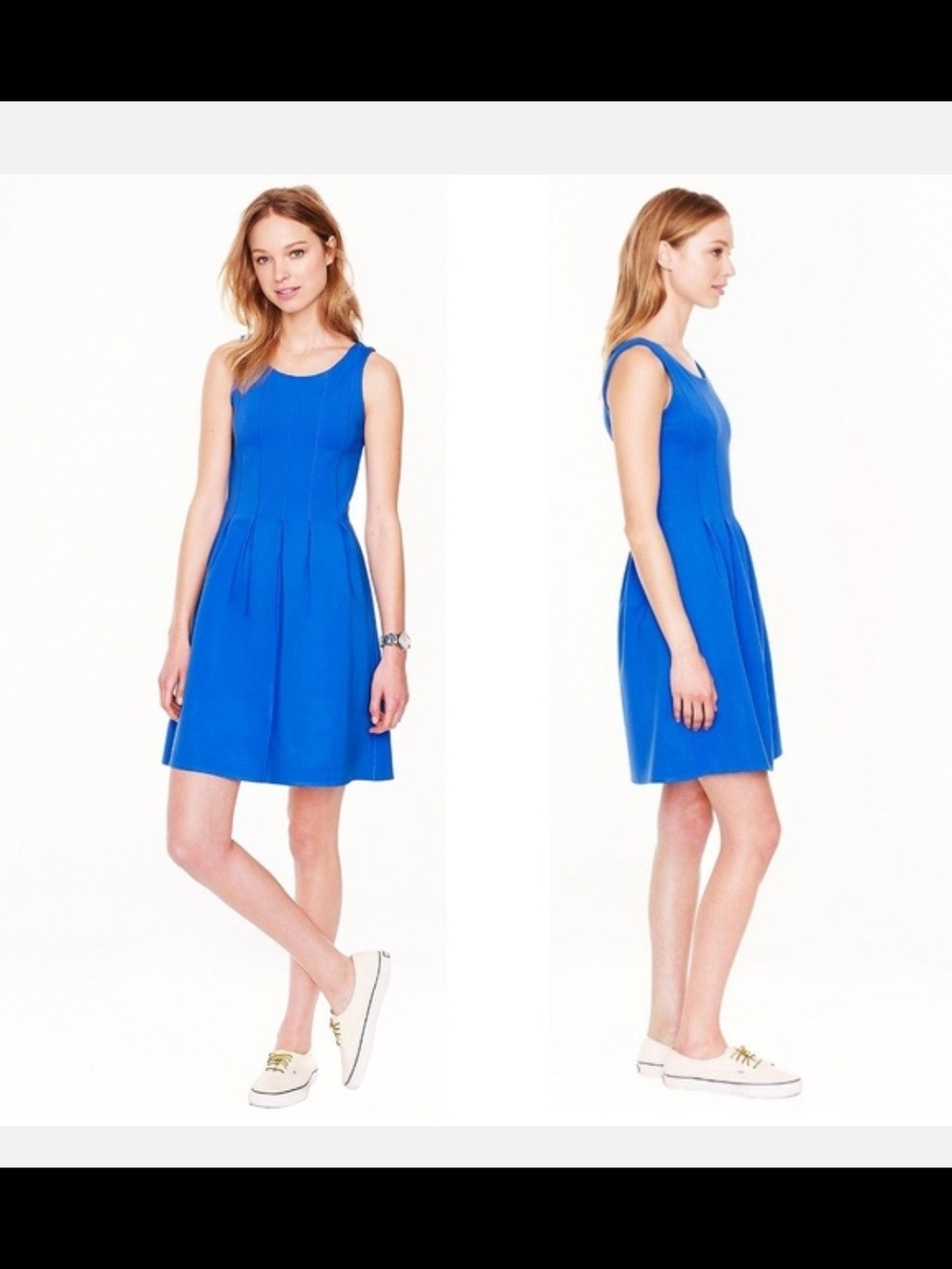 J. Crew Royal Blue Sleeveless Fit-and-Flare Dress